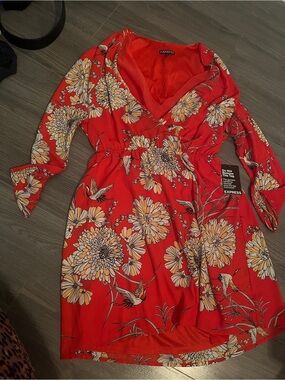 Express orange floral Dress